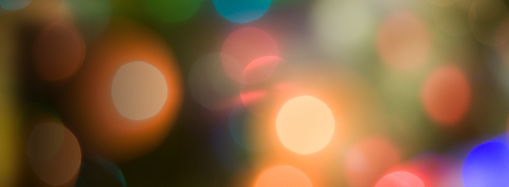 holiday lights in background