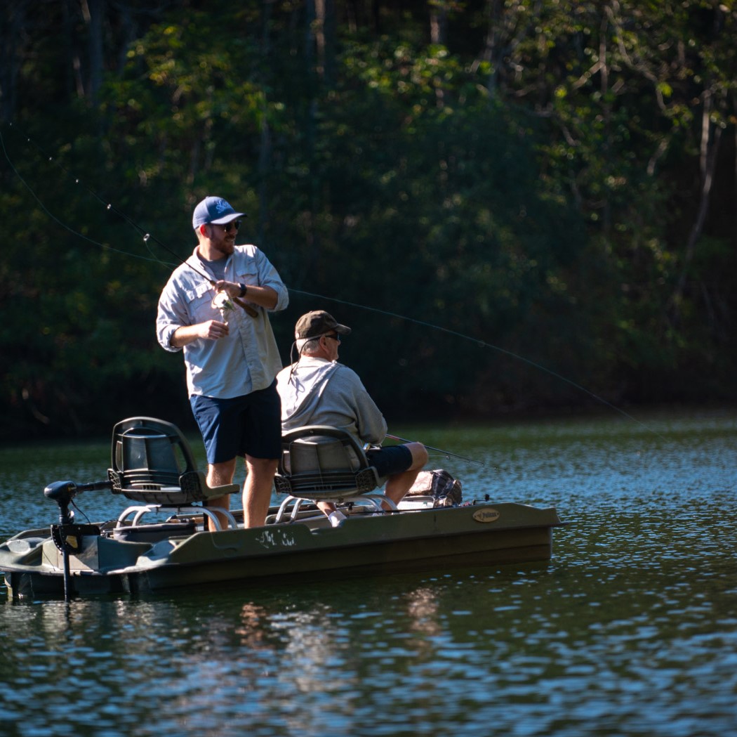 men in fishing boat