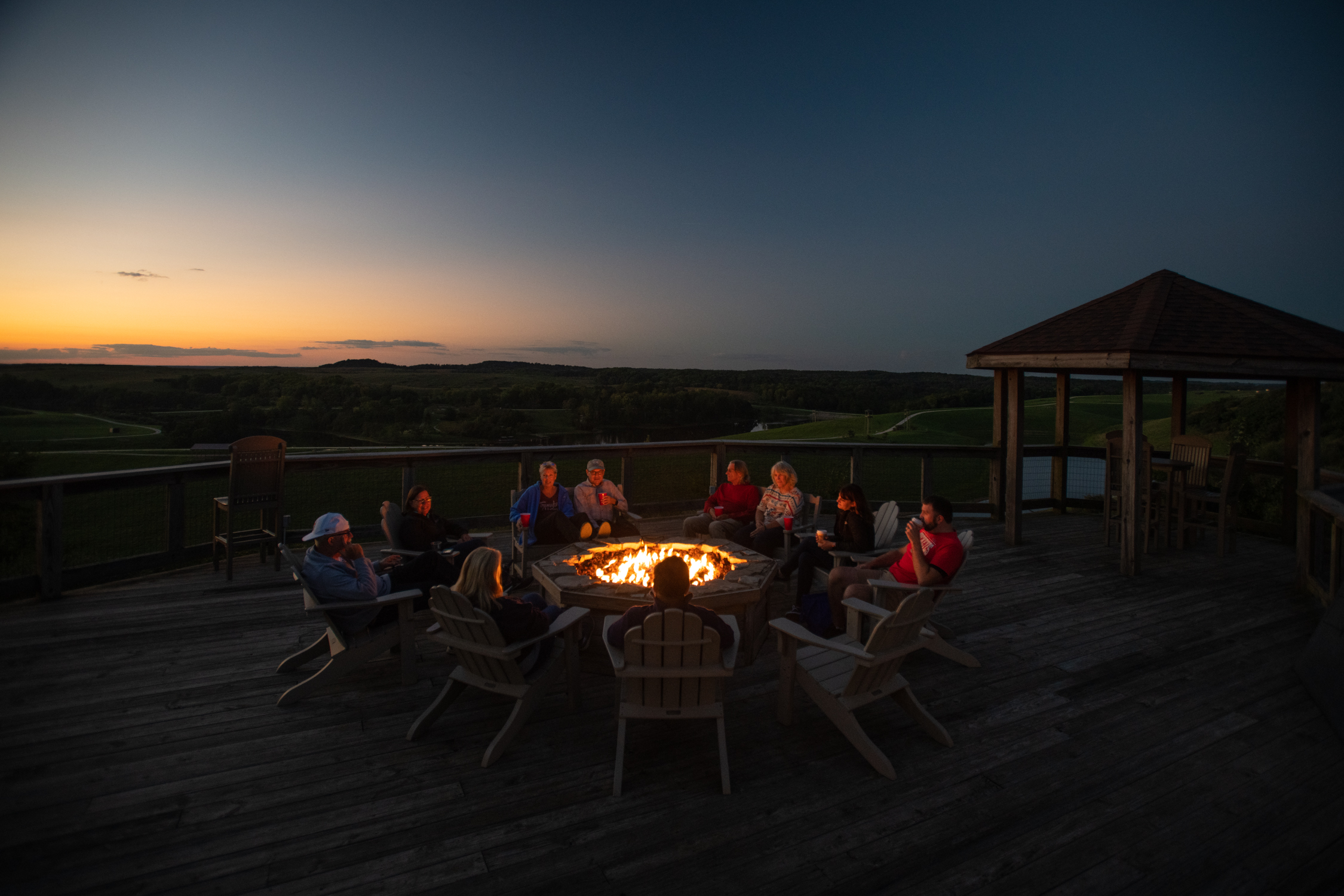 bonfire overlooking vista