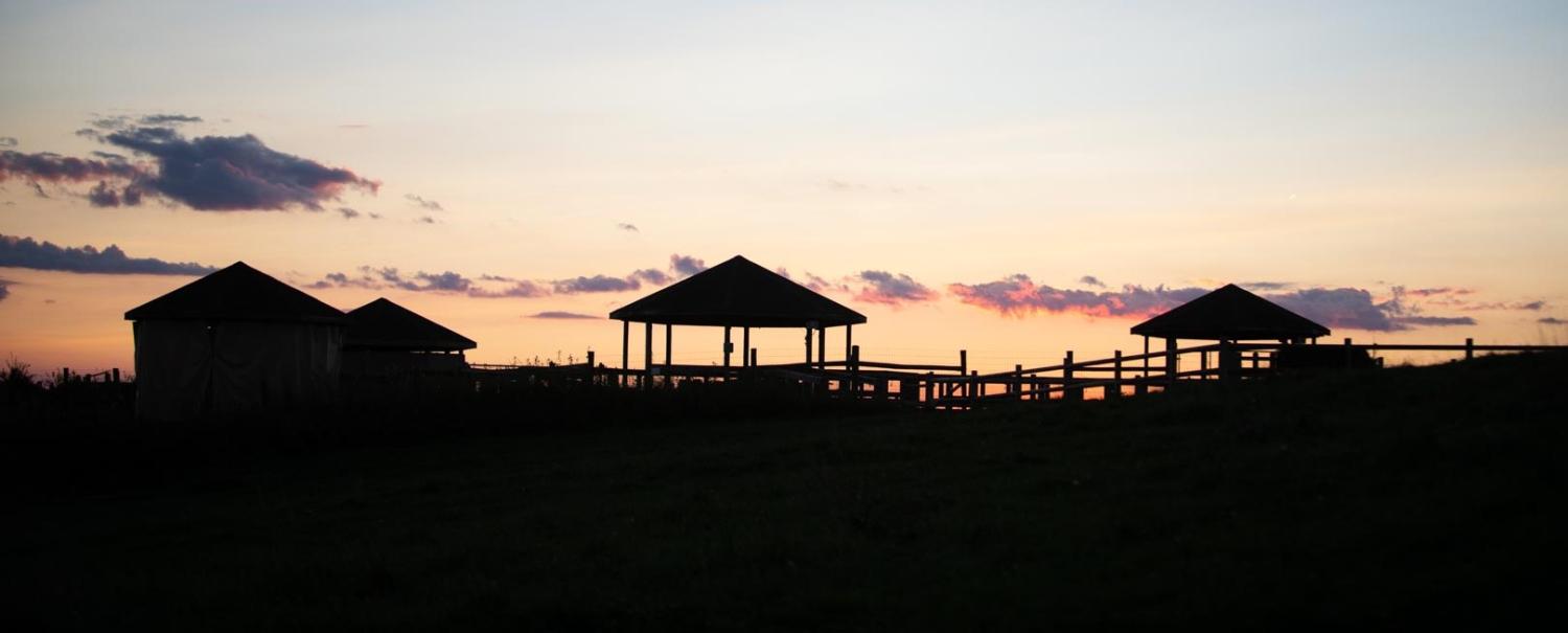 sunset view of structures