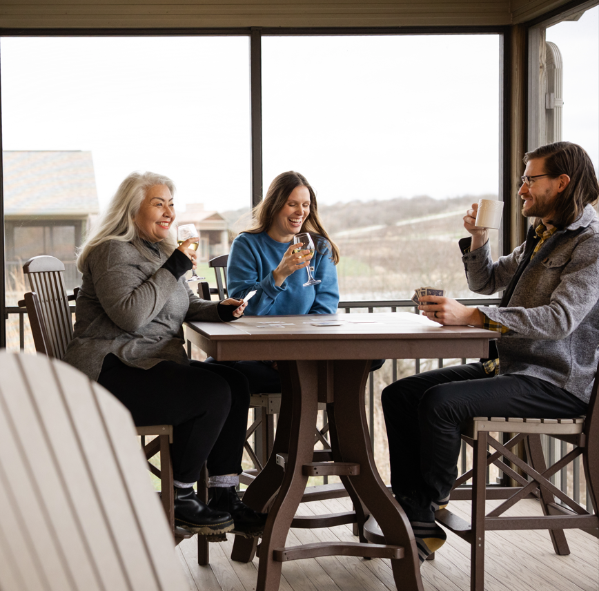 family enjoying a cabin view
