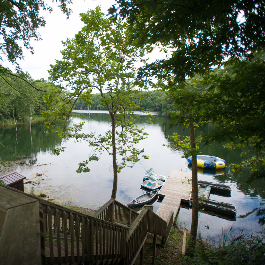 lodge dock and lake