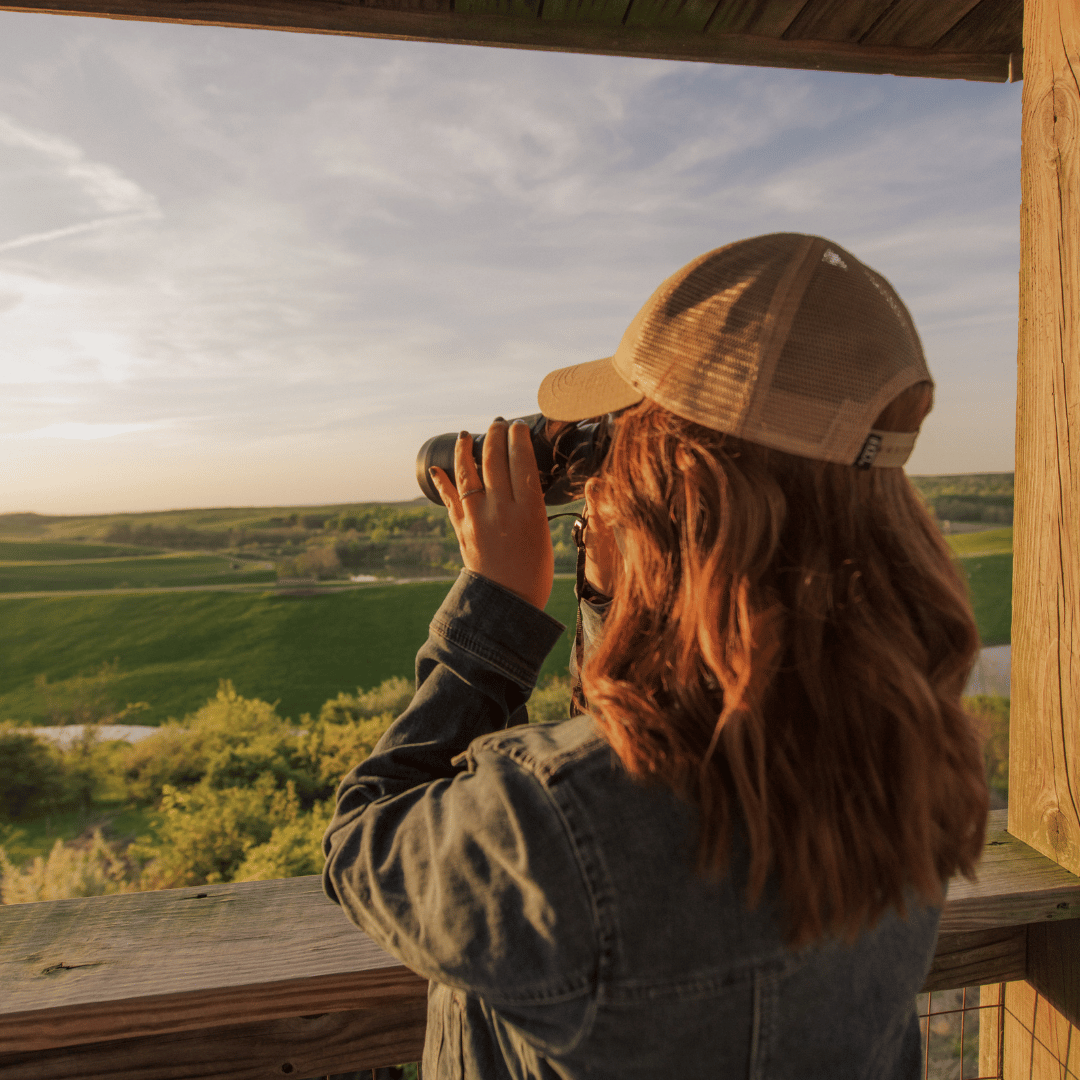 woman with binoculars