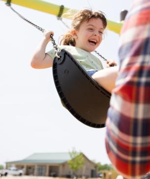 child on swing
