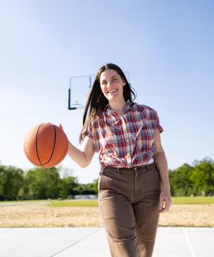 woman with basketball