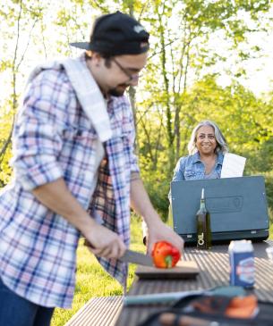 people cooking outside