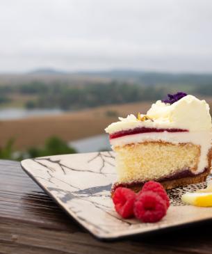 dessert sitting on fence