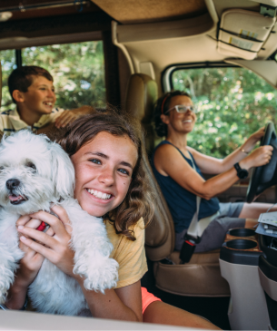 family in camper