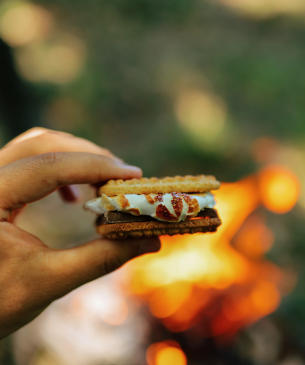 s'more in hand