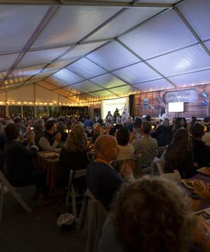 crowded event tent