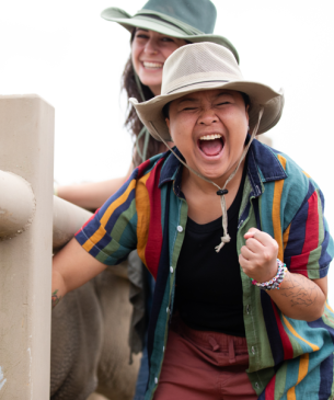 excited guest at The Wilds