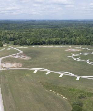 aerial view of campground