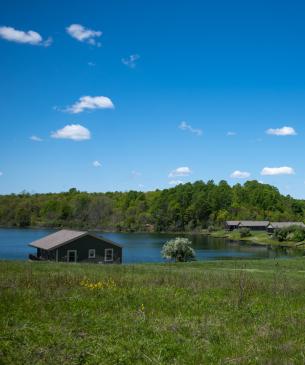 cabin on lake