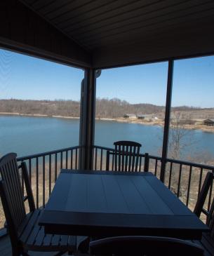 screened in porch on cabin