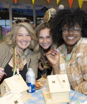 event guests smiling for camera