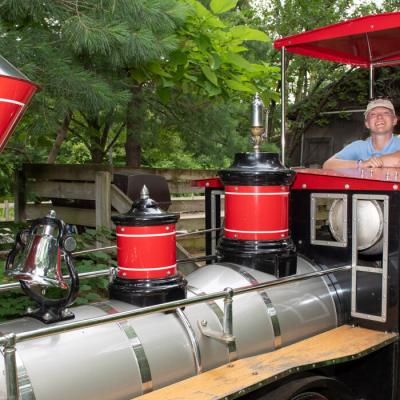 Seasonal staff on train at Columbus Zoo