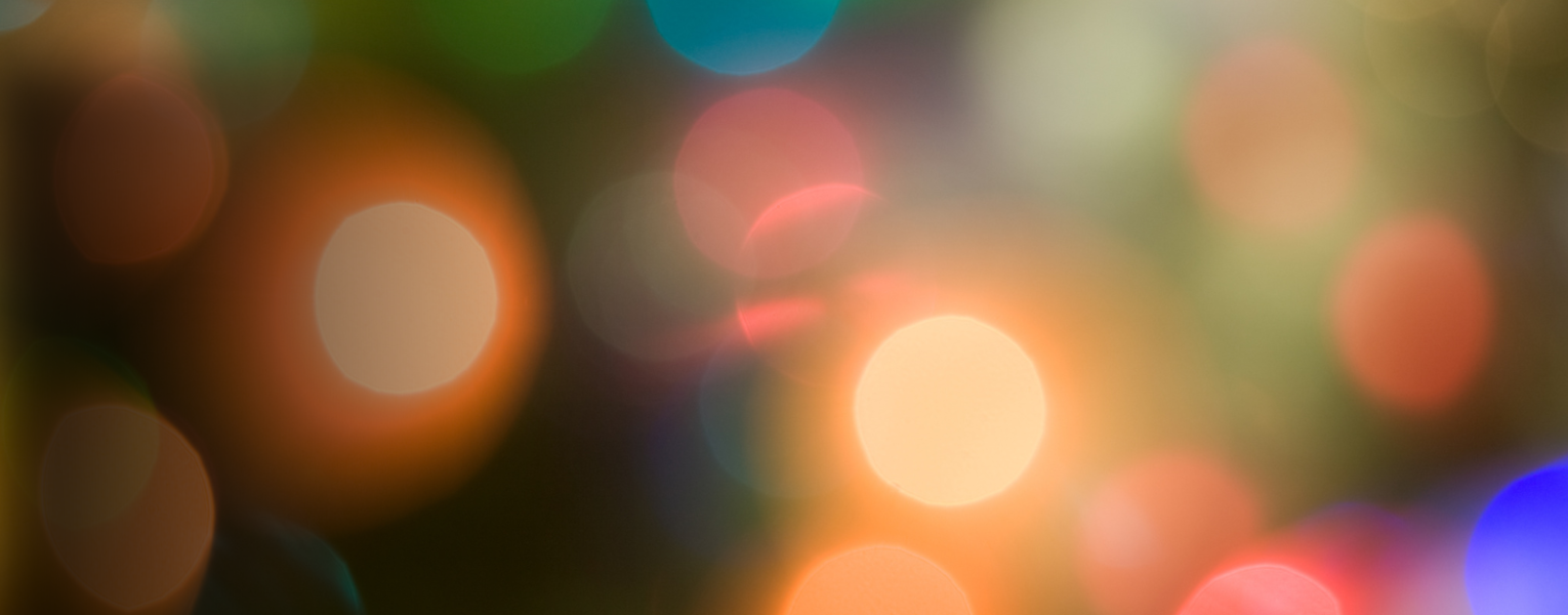 holiday lights in background